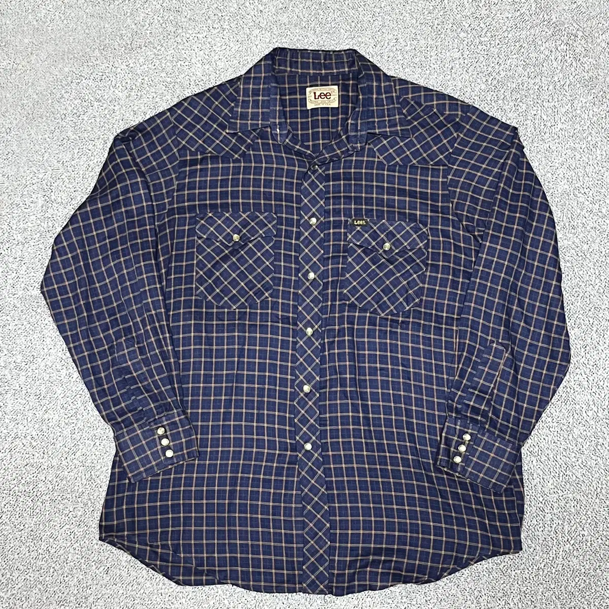 XL)70s LEE 리 웨스턴 체크 셔츠 Made in USA